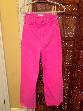 Zara Bright Pink Wide-Leg Jeans